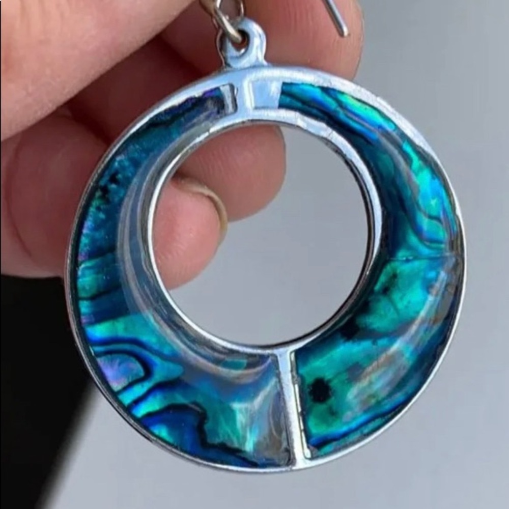 Ocean blue pearlescent earrings